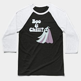 Boo and Chill Funny Halloween Design Baseball T-Shirt